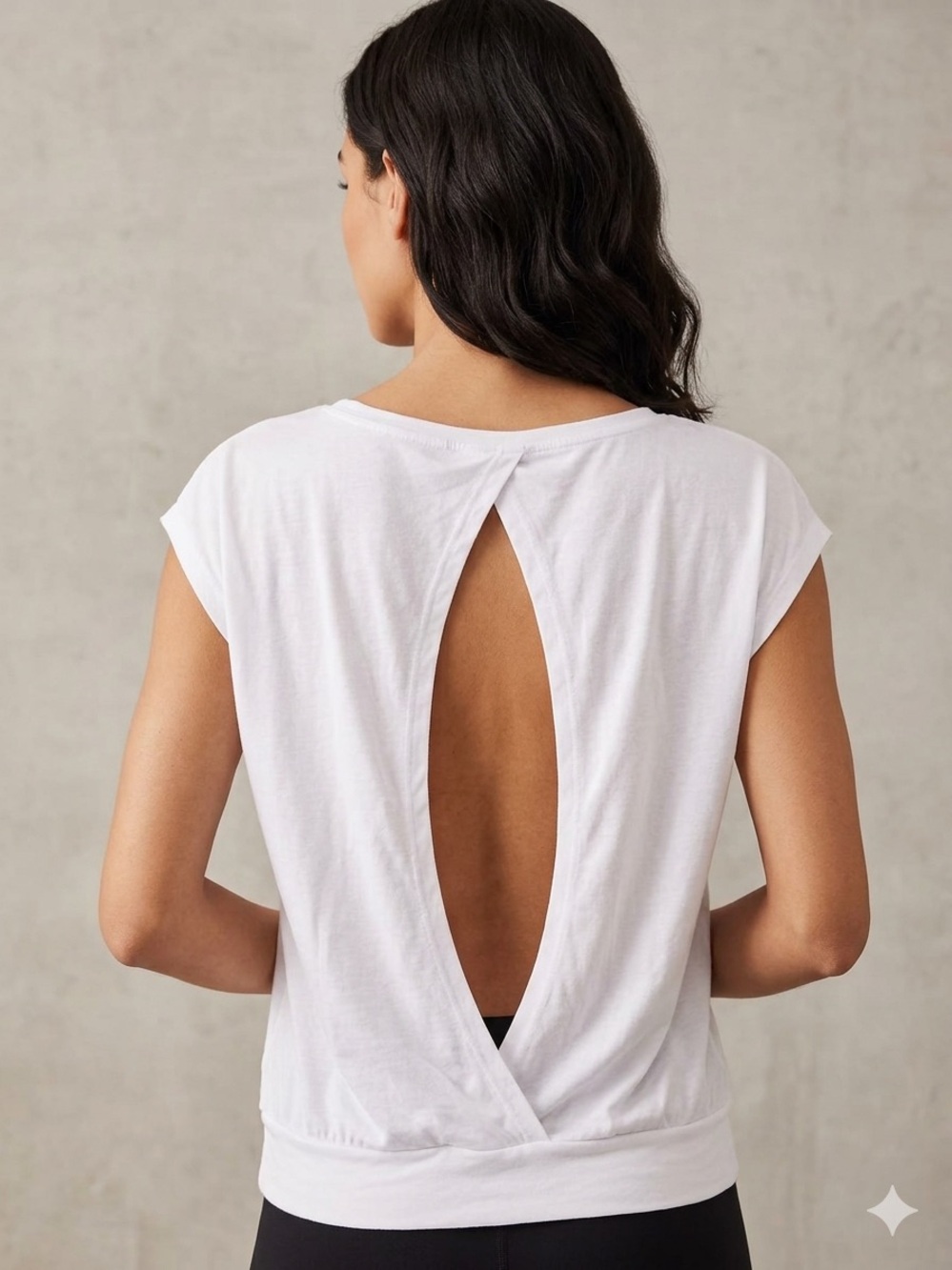 P’tula Boxy Open Back Tennis Tee - White